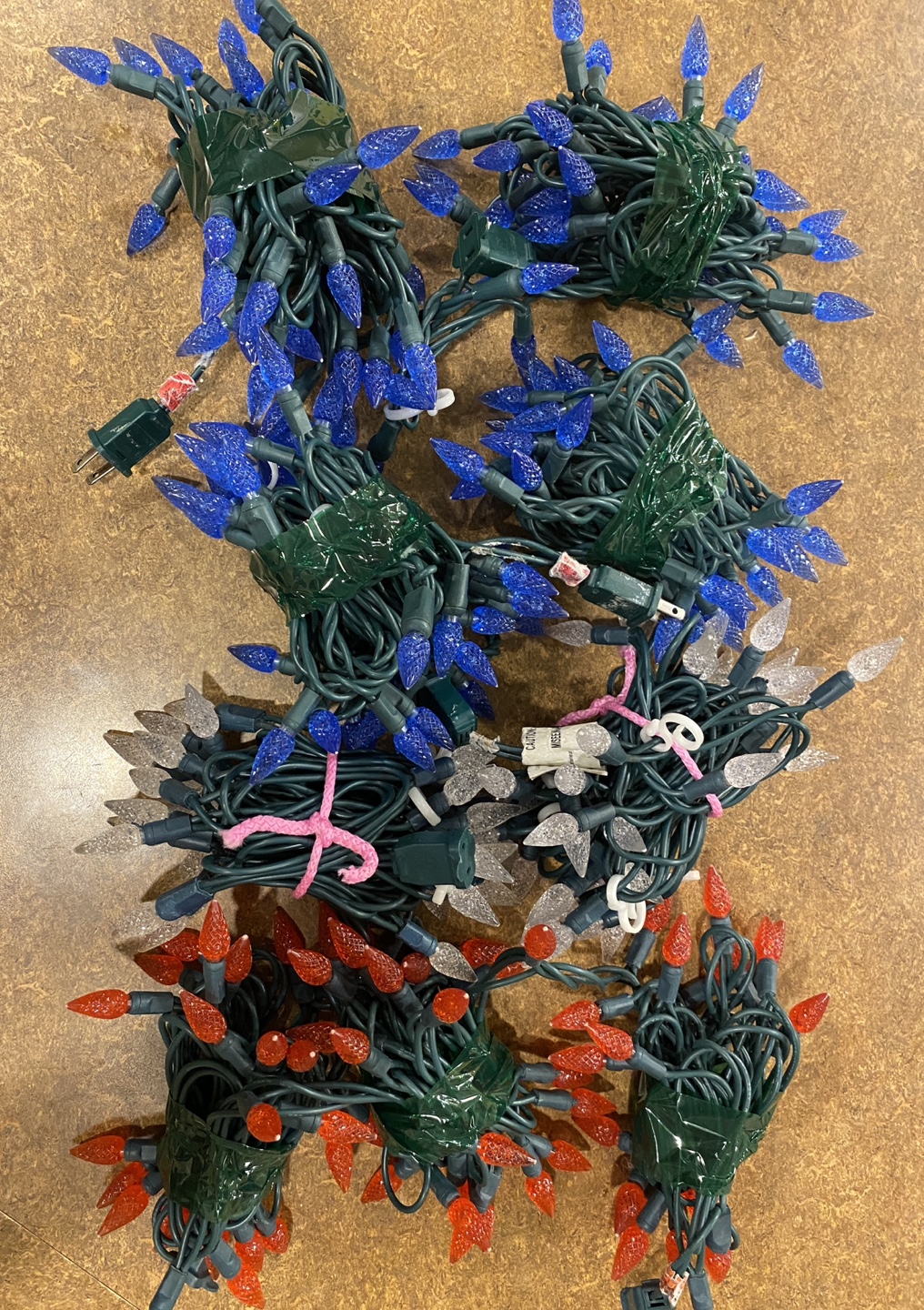 Christmas Lights - Blue, Red and White