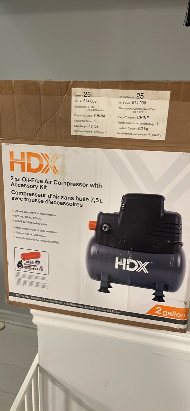 HDX 2 Gallon Oil-Free Air Compressor with Accessory Kit - photo 2