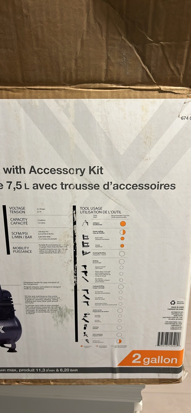 HDX 2 Gallon Oil-Free Air Compressor with Accessory Kit - photo 5