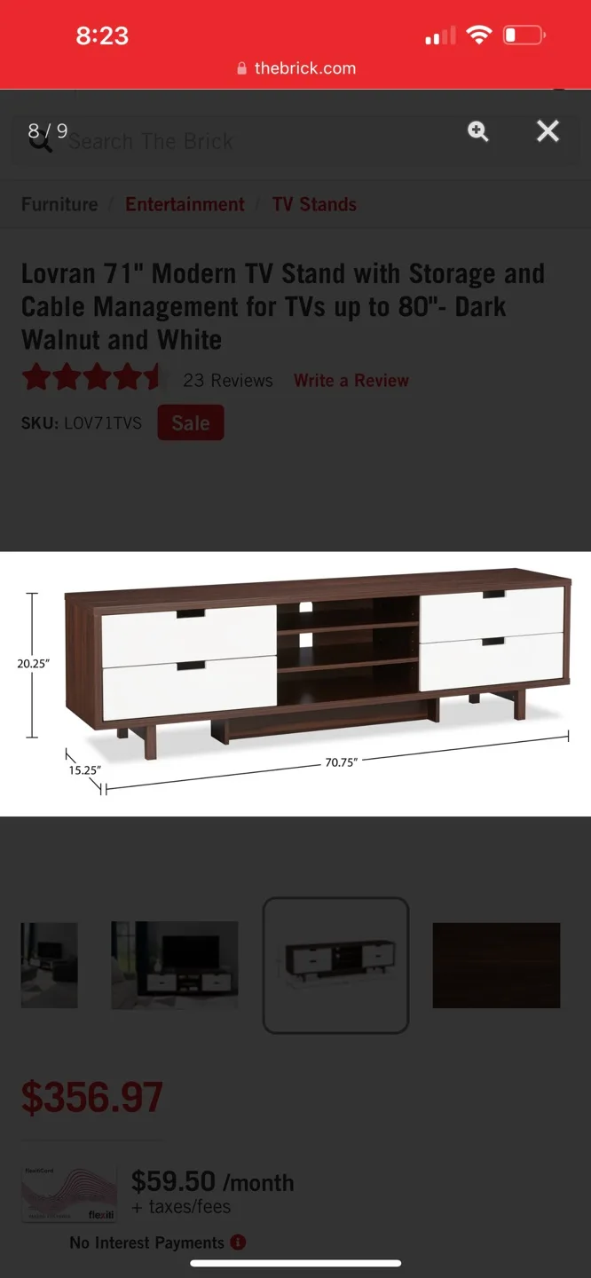 Lovrans 71" TV Stand image indicator(2)