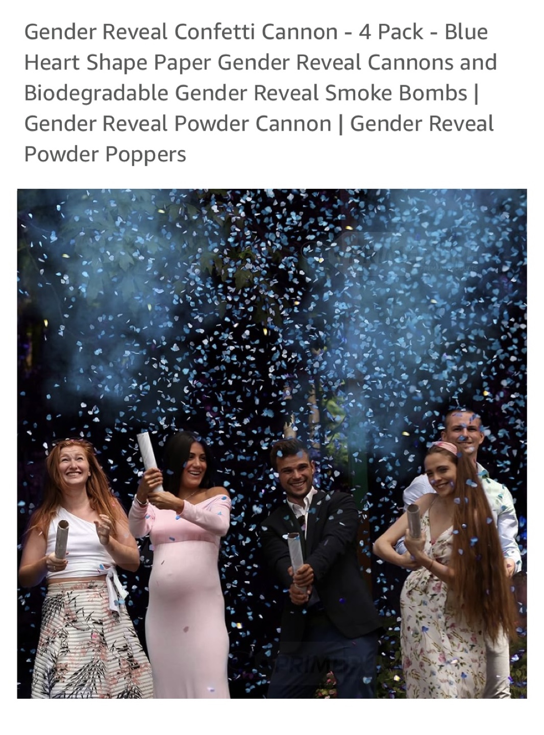 Gender Reveal smoke and Confetti Cannons - 4 Pack - Blue - photo 4