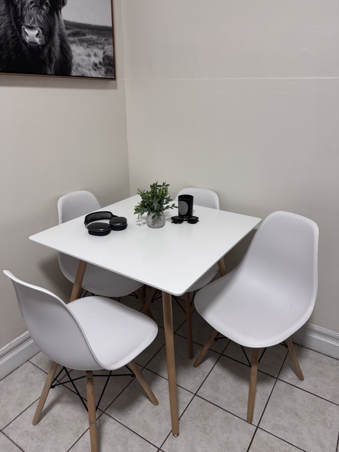 White Dining Table Set with 4 Chairs - photo 2