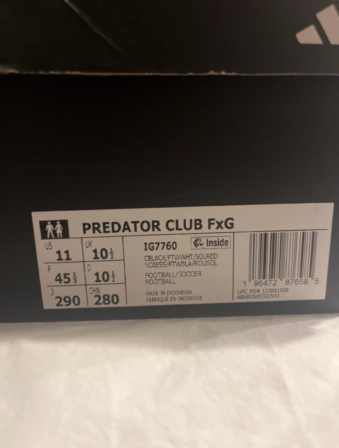 Adidas Predator Club FXG Soccer Cleats Size 11 - photo 2