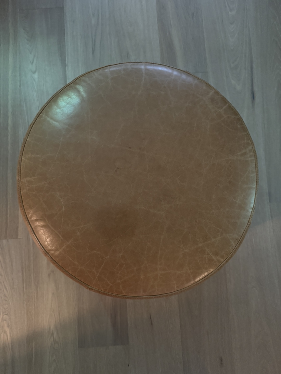 Faux Leather Pouf - photo 2