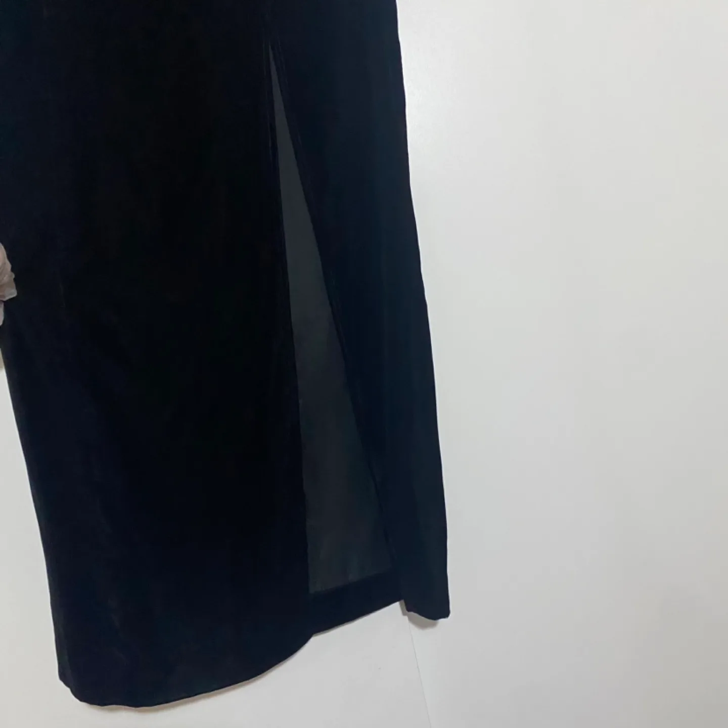 Black Velvet Skirt with Side Slit - Size 12 image indicator(3)