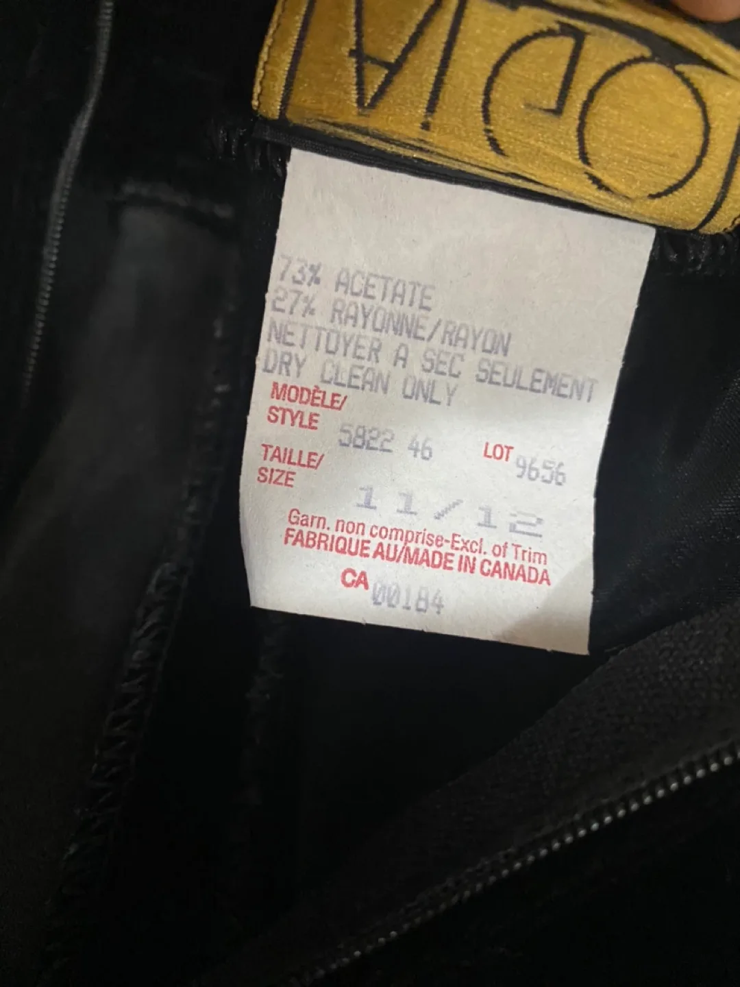 Black Velvet Skirt with Side Slit - Size 12 image indicator(8)