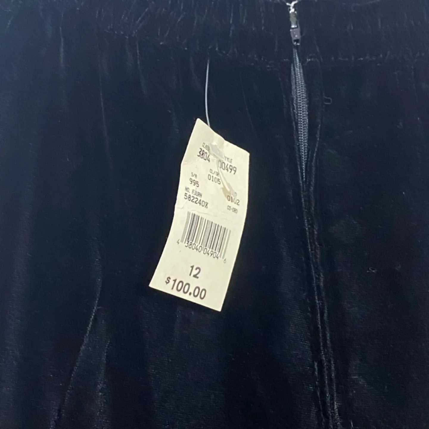 Black Velvet Skirt with Side Slit - Size 12 image indicator(5)