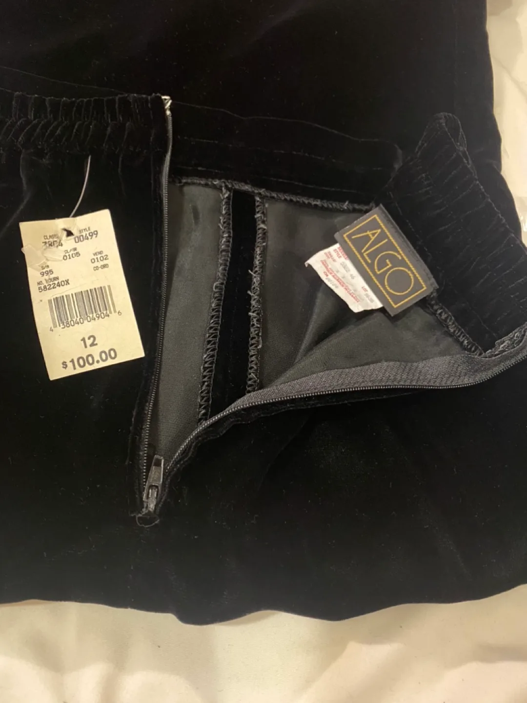 Black Velvet Skirt with Side Slit - Size 12 image indicator(7)
