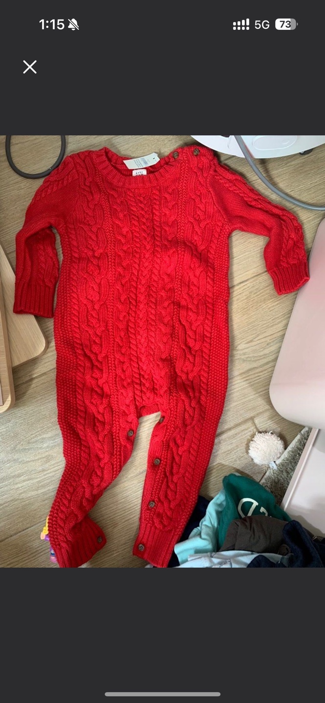Red Cable Knit Baby Jumper gap