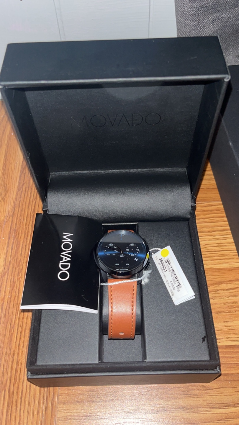 Movado Bold Chronograph Watch with Brown Leather Band