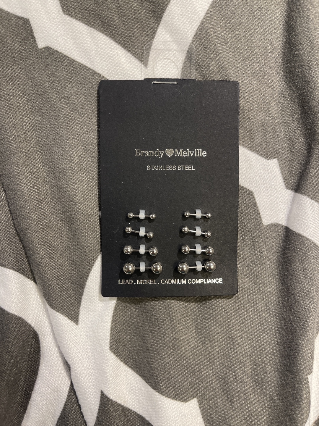 Brandy Melville Stainless Steel Screw On Earrings