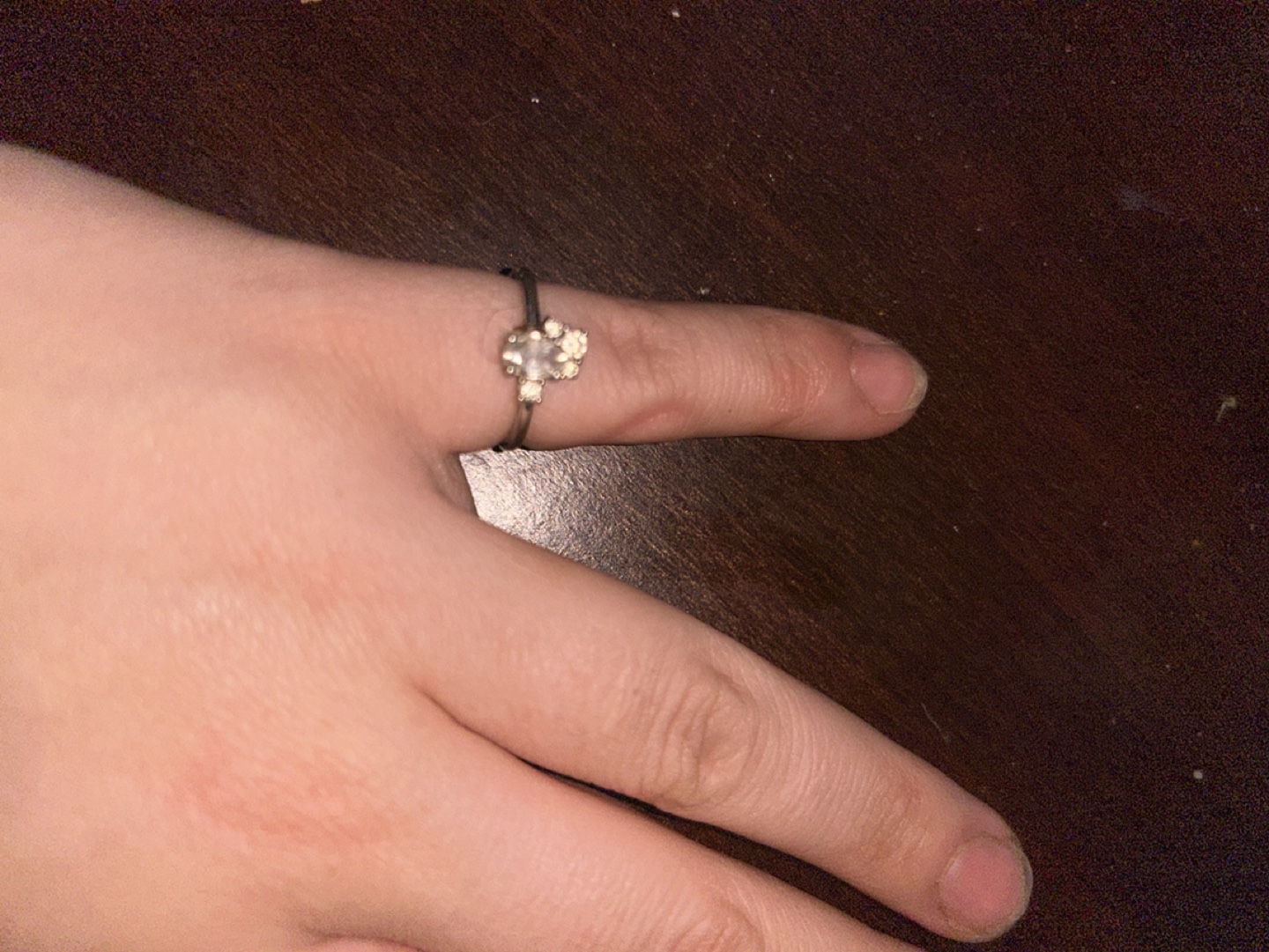 Silver Ring with Clear Stones