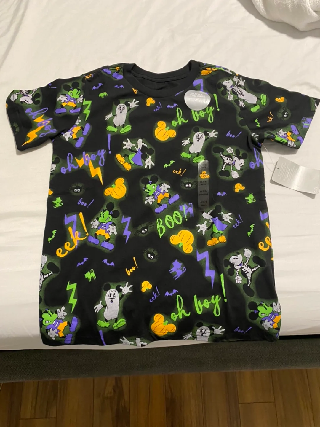Brand new glow in the dark Halloween Mickey Mouse kids t-shirt thumbnail