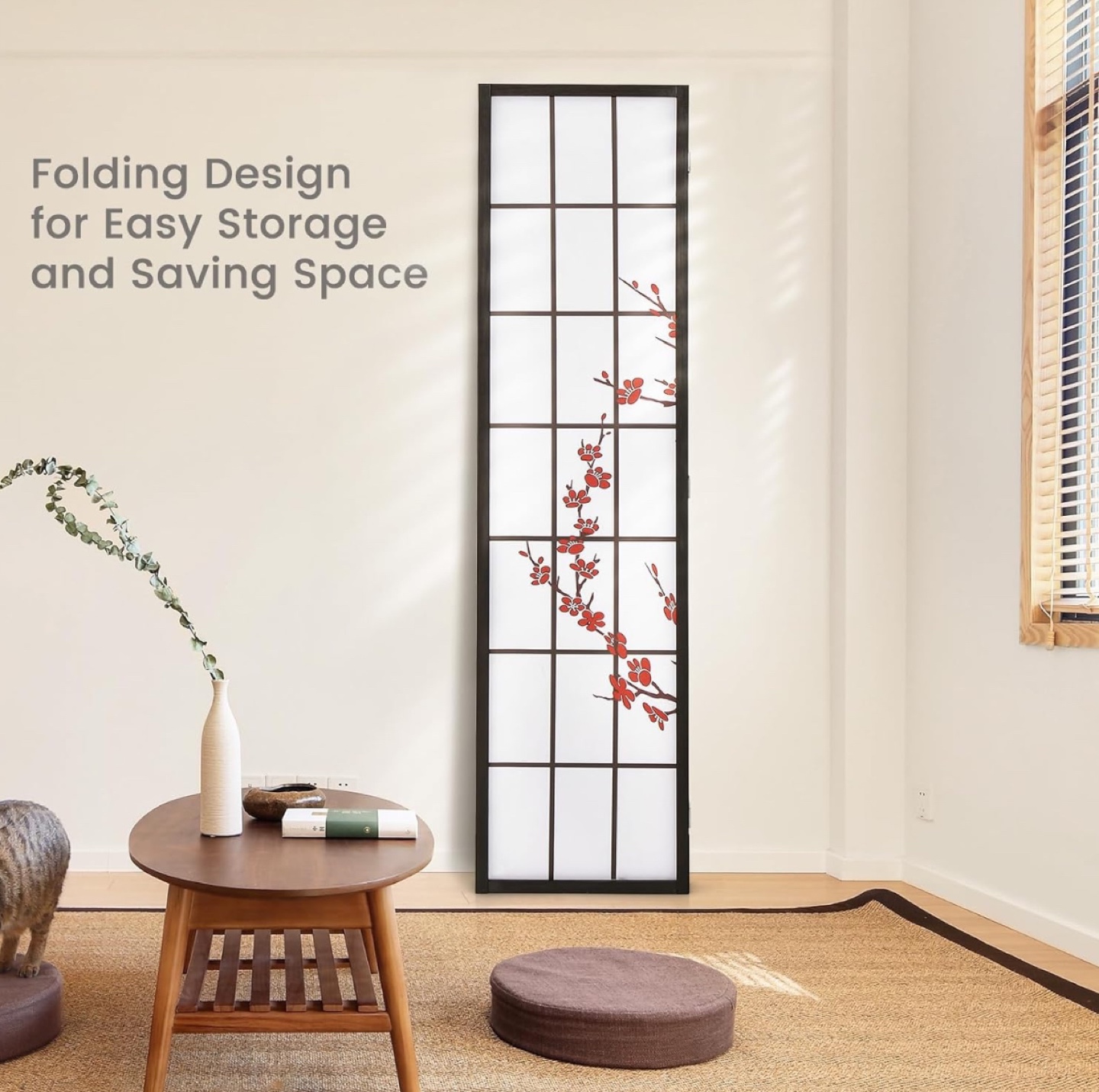 Japanese Style Room Deliver 4 Panel With Blossom Design - photo 2
