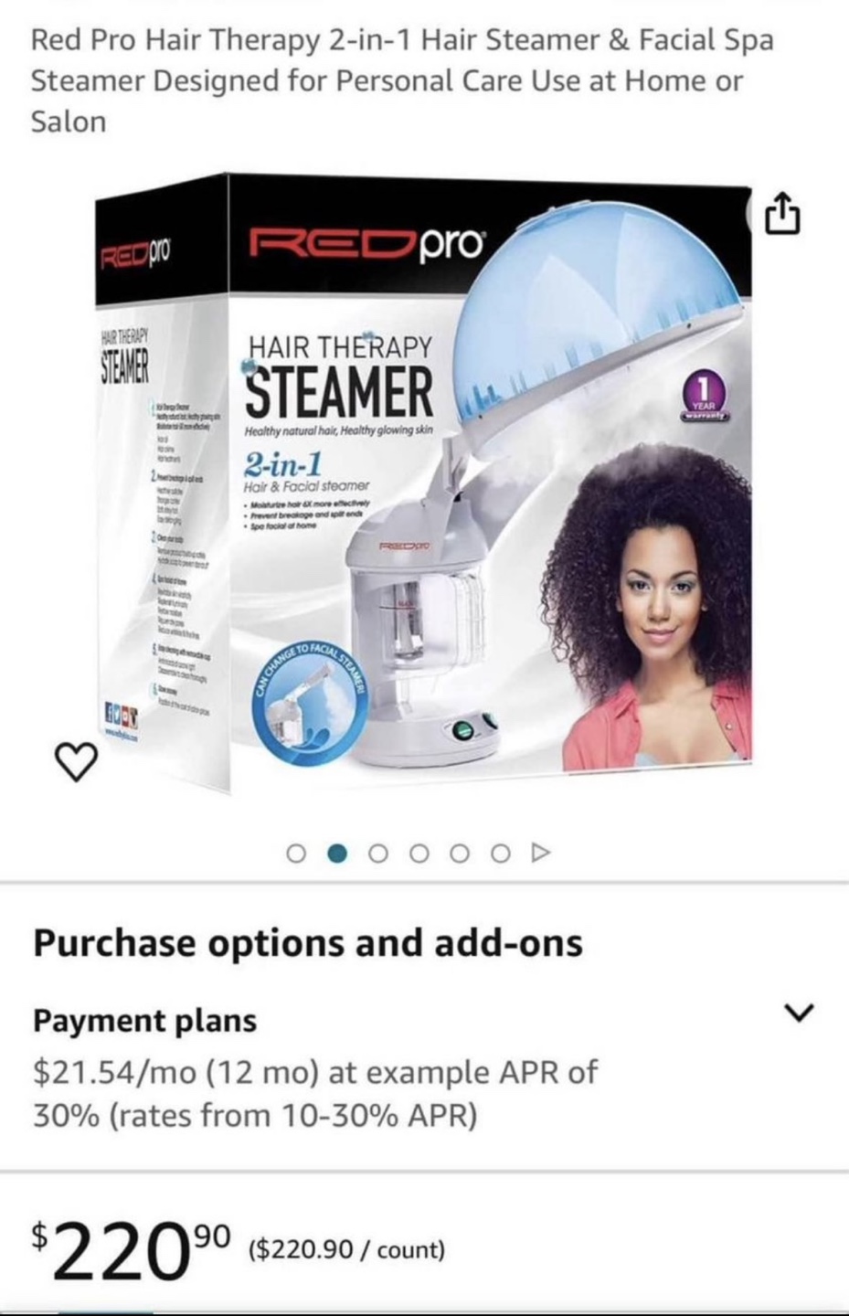 Red Pro Hair and Face Therapy Steamer