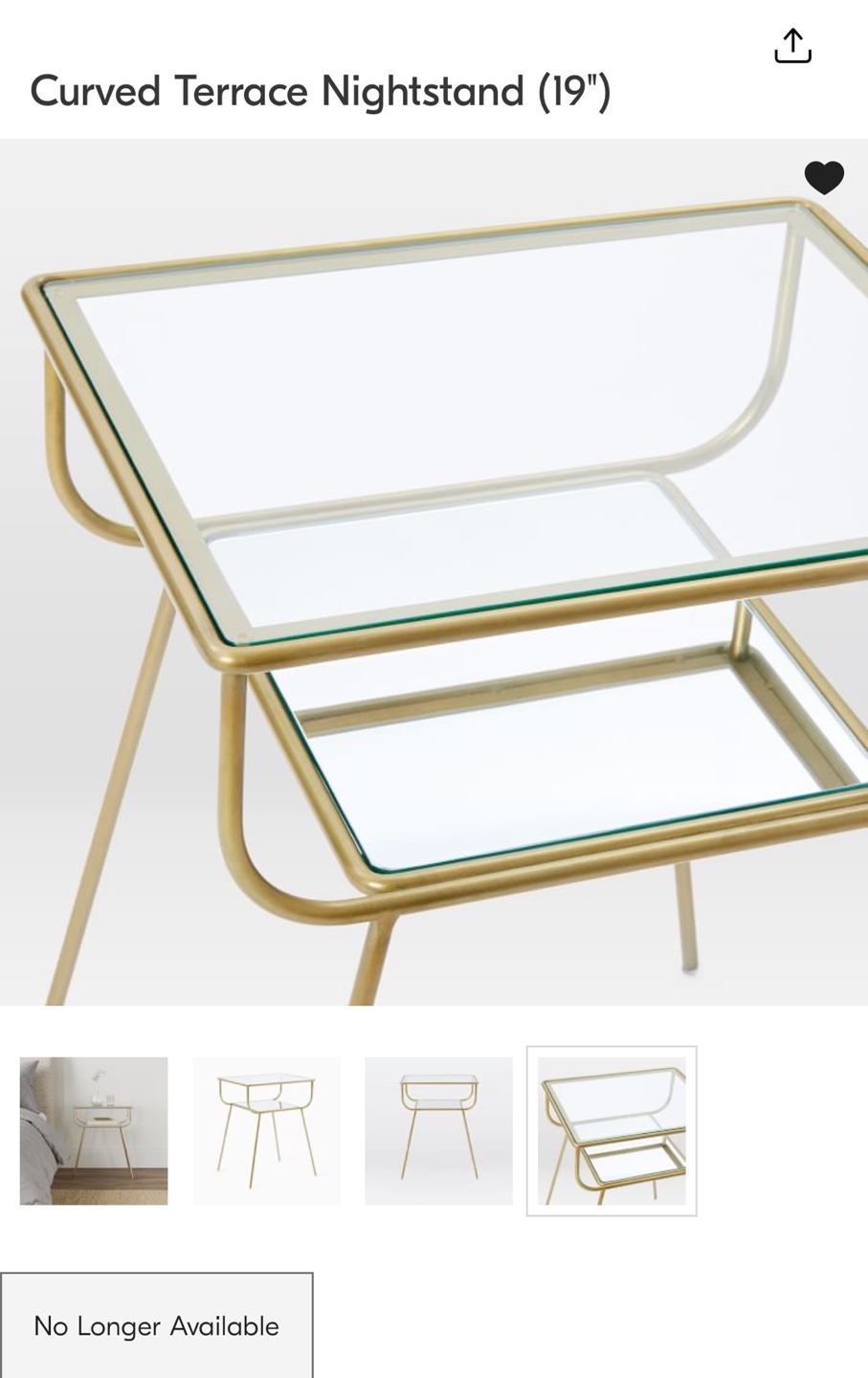 West elm Curved Terrace Nightstand (19") - photo 3