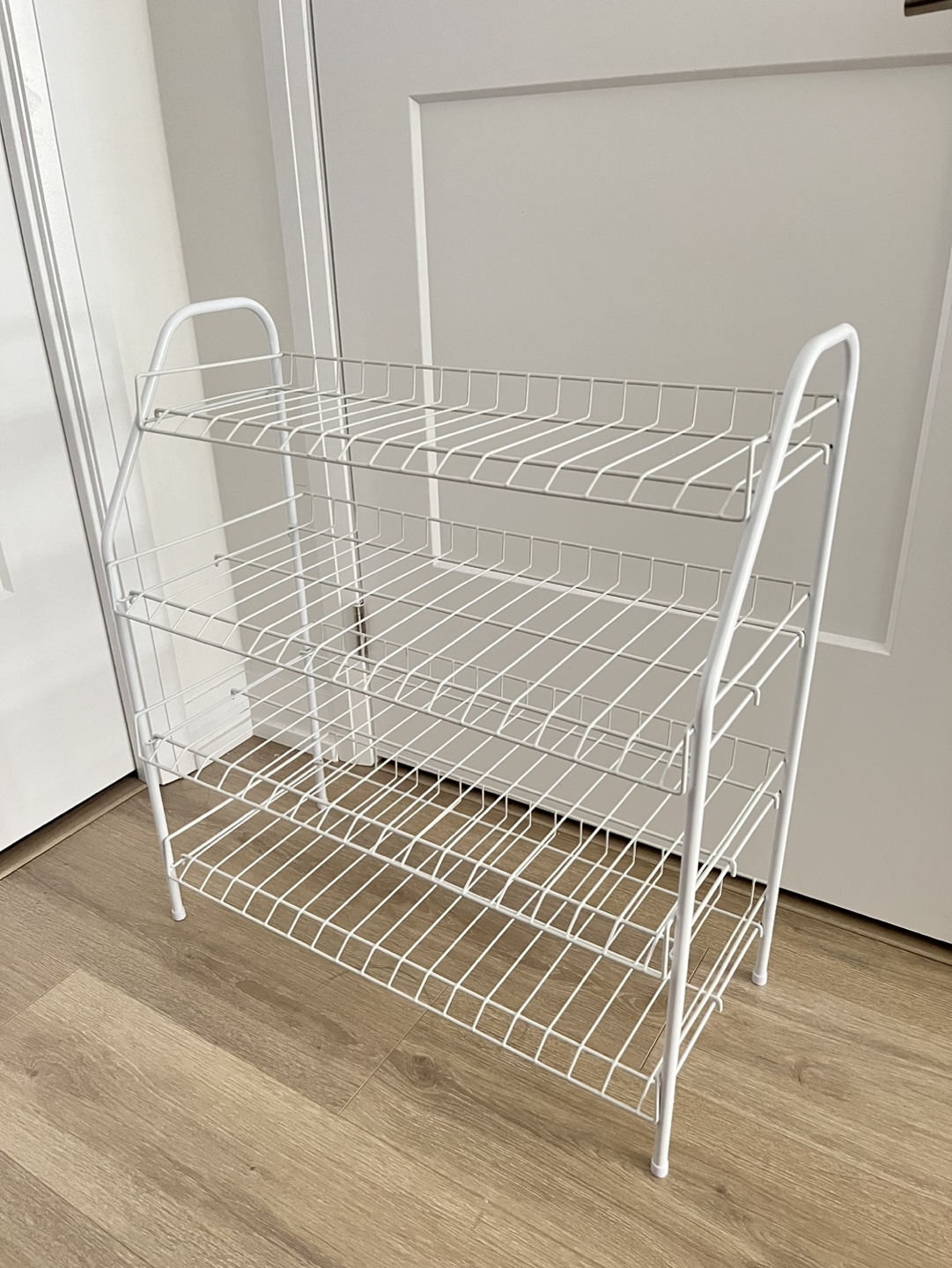 White 4-tier shoe rack