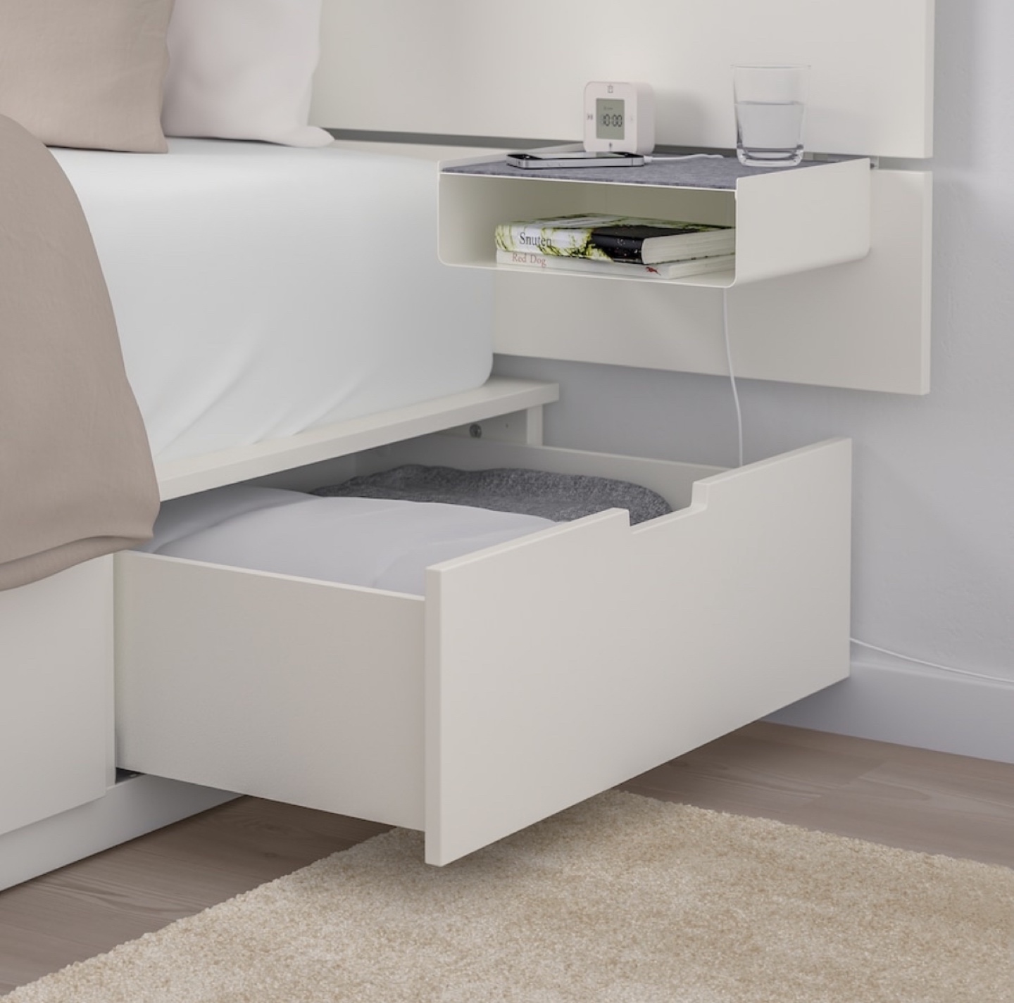 IKEA NORDLI Bed Frame with Headboard and Storage - photo 3