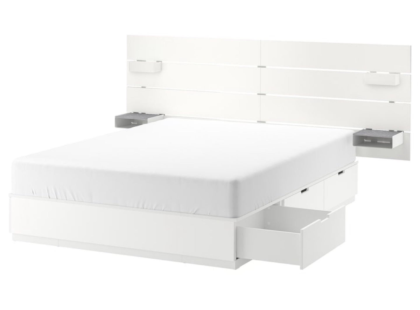 IKEA NORDLI Bed Frame with Headboard and Storage