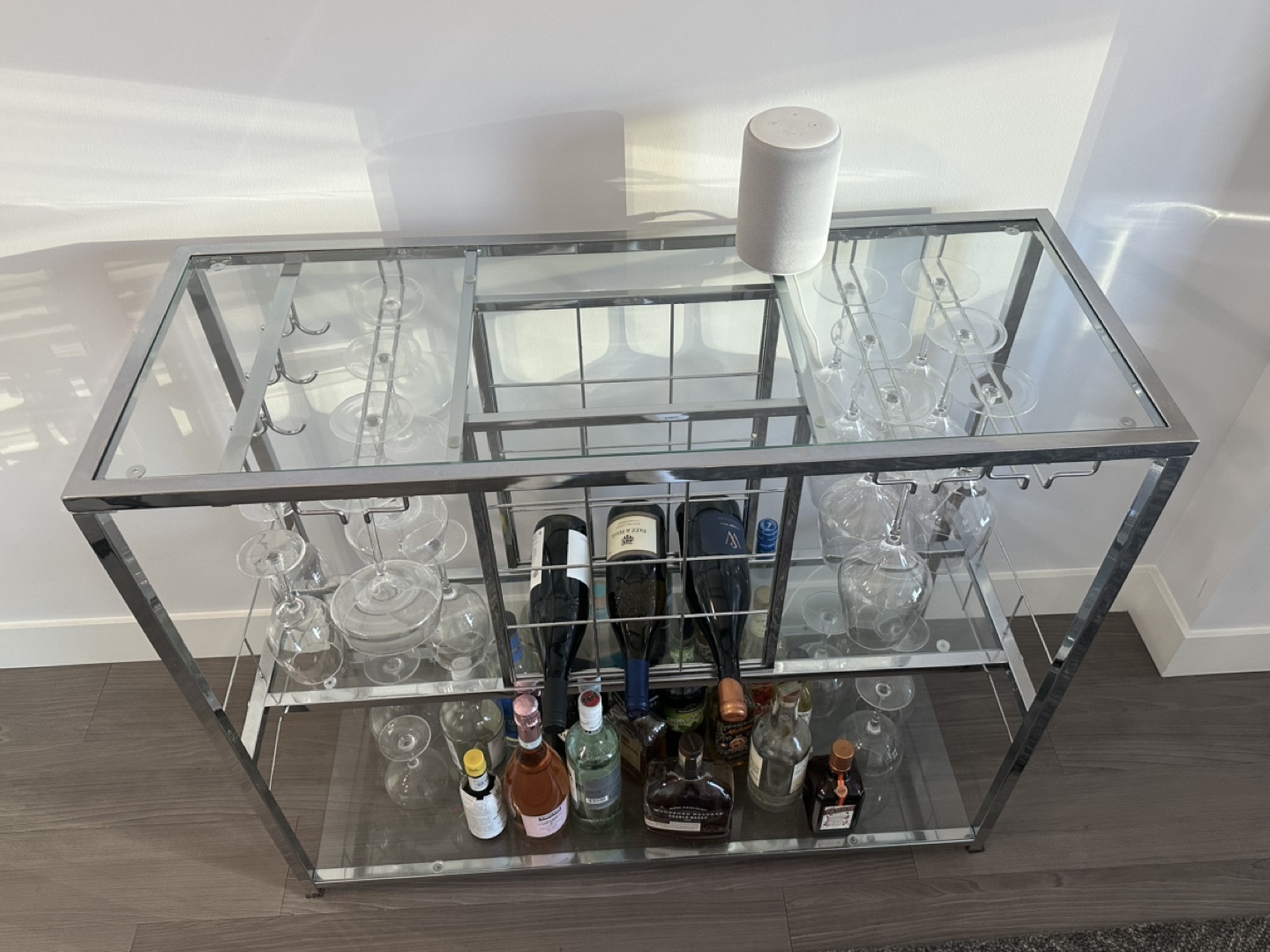 Glass and Chrome Bar Cart - photo 2