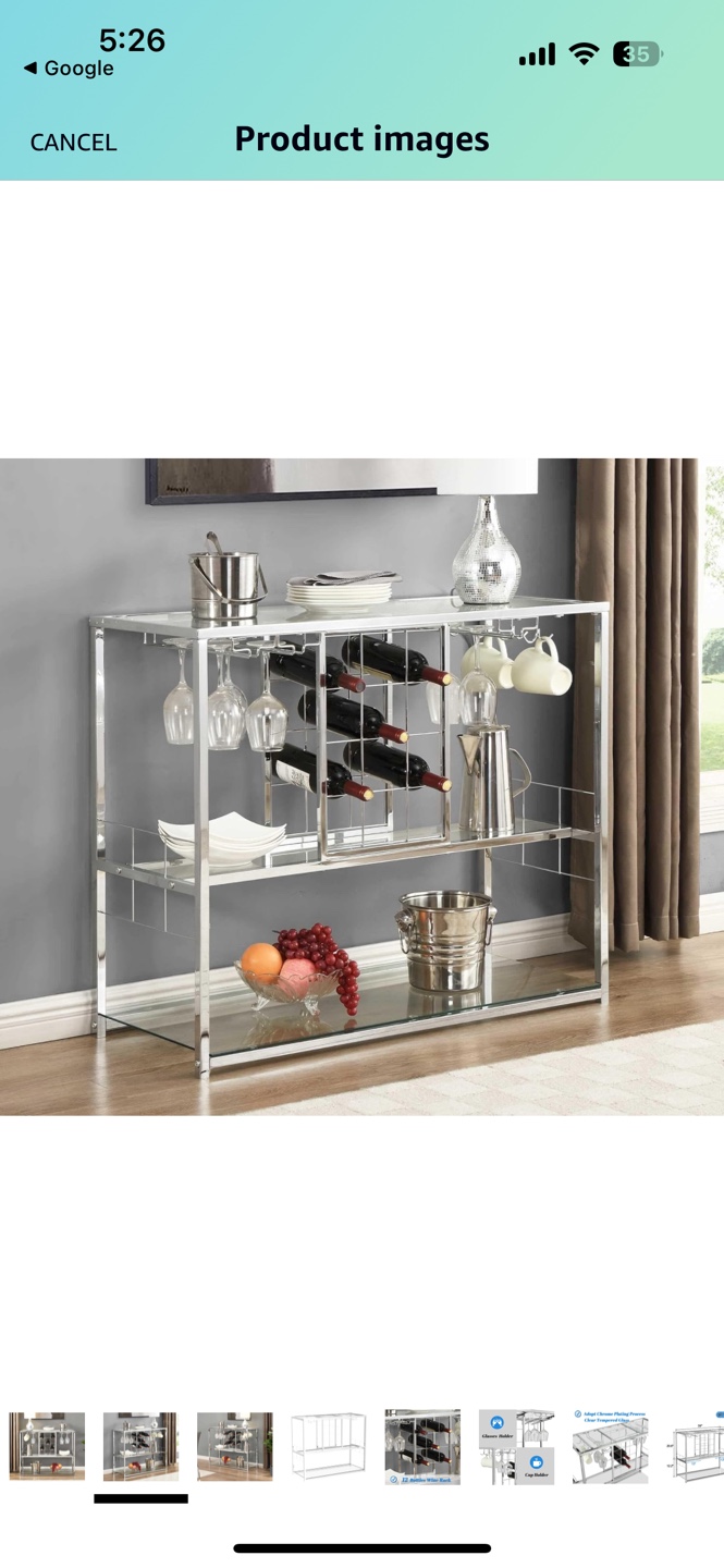 Glass and Chrome Bar Cart - photo 5