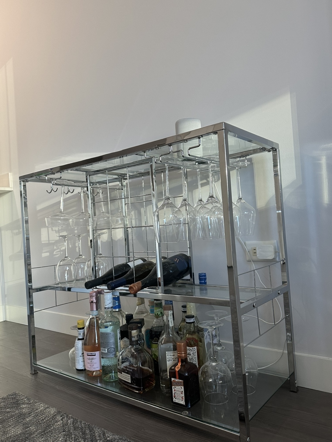 Glass and Chrome Bar Cart - photo 3