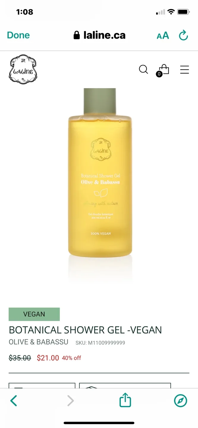 Laline Botanical Shower Gel Olive & Babassu image indicator(2)