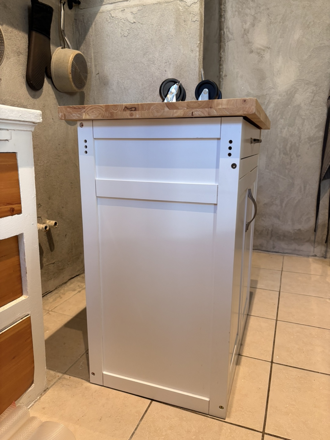 Kitchen Rolling Cart/Cabinet with Solid Wood/Butcher Block Top - photo 5