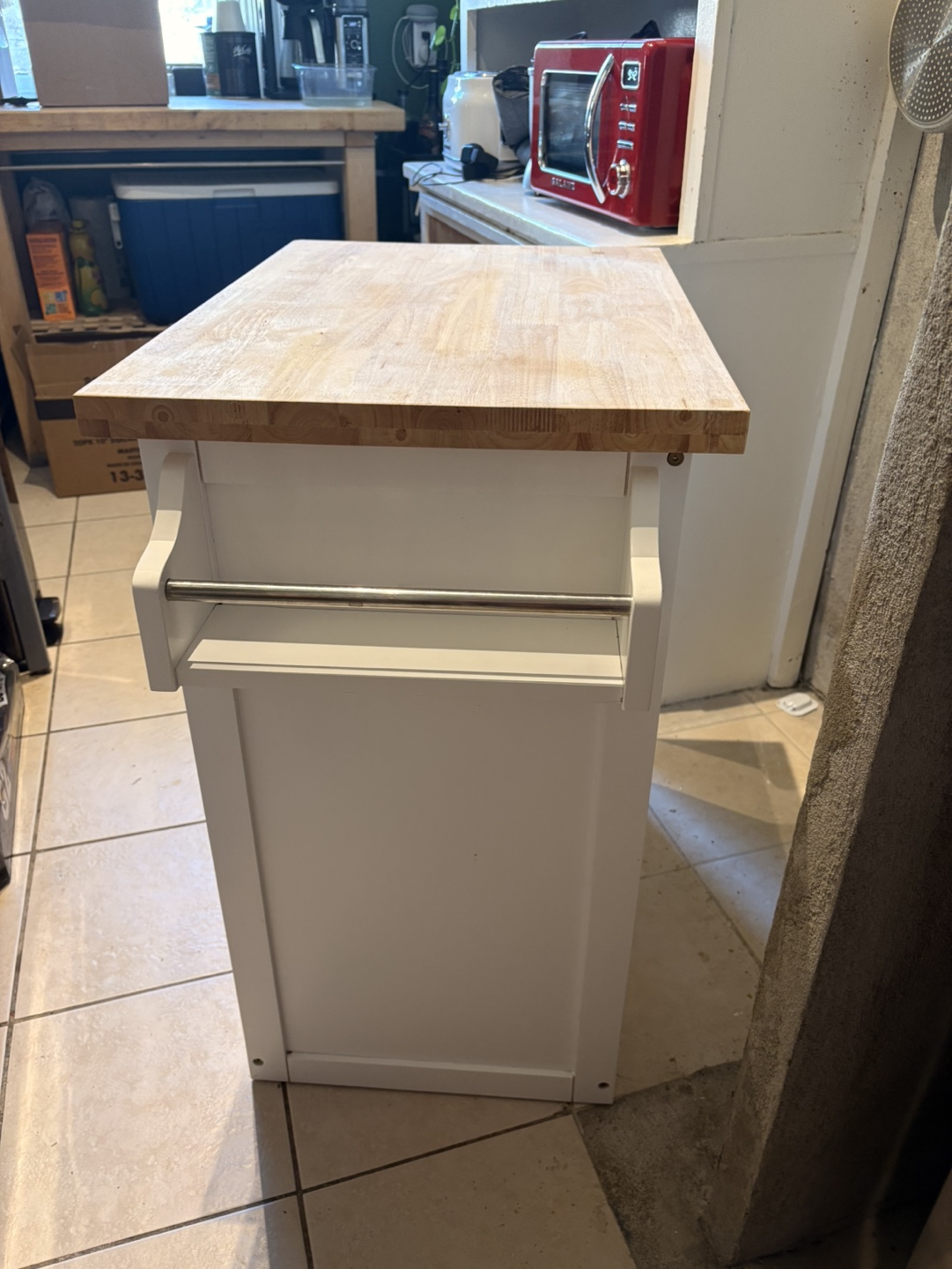 Kitchen Rolling Cart/Cabinet with Solid Wood/Butcher Block Top - photo 4