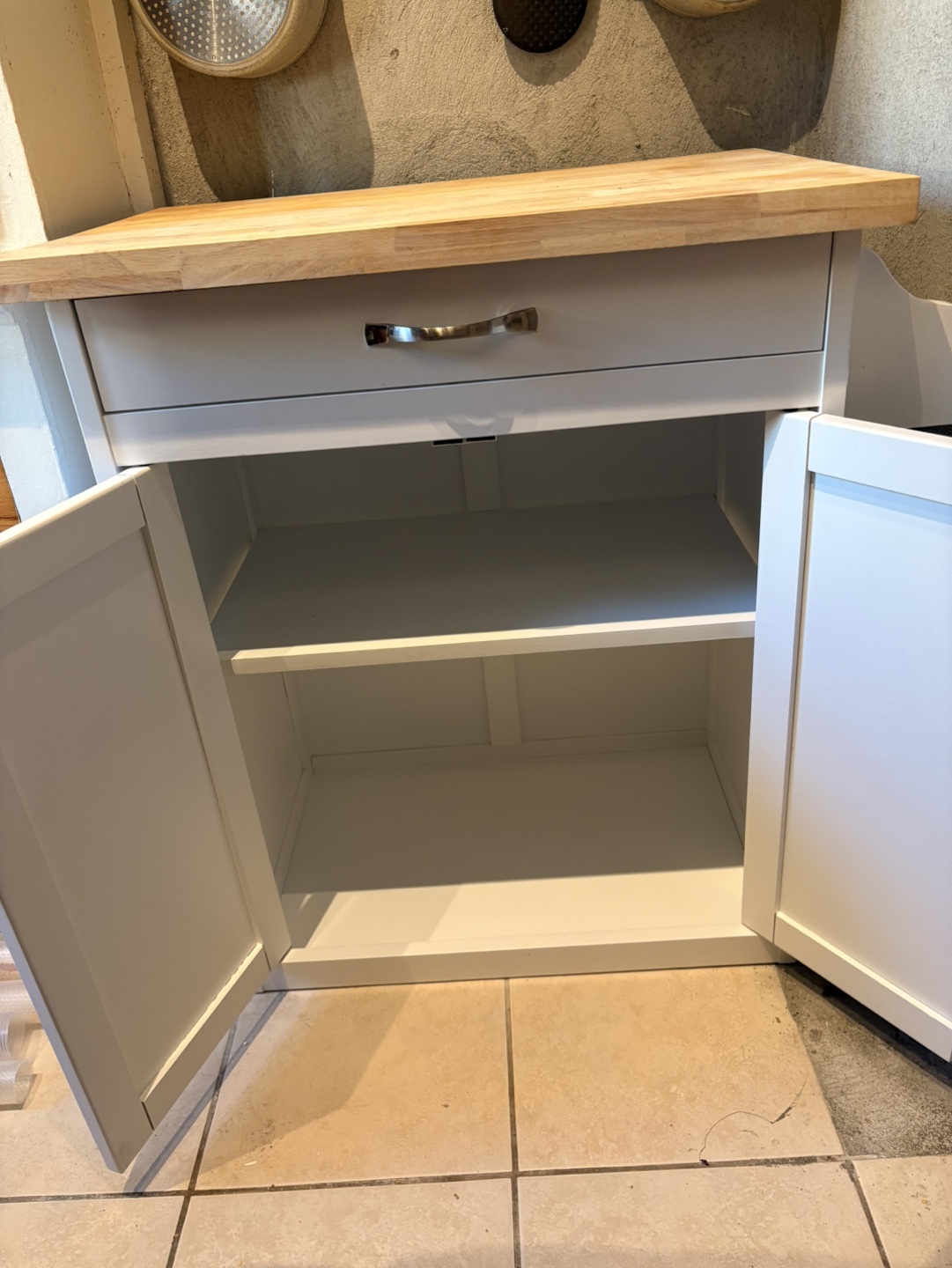 Kitchen Rolling Cart/Cabinet with Solid Wood/Butcher Block Top - photo 2