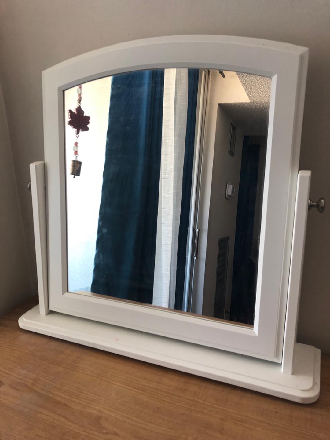 White Vanity Mirror with stand