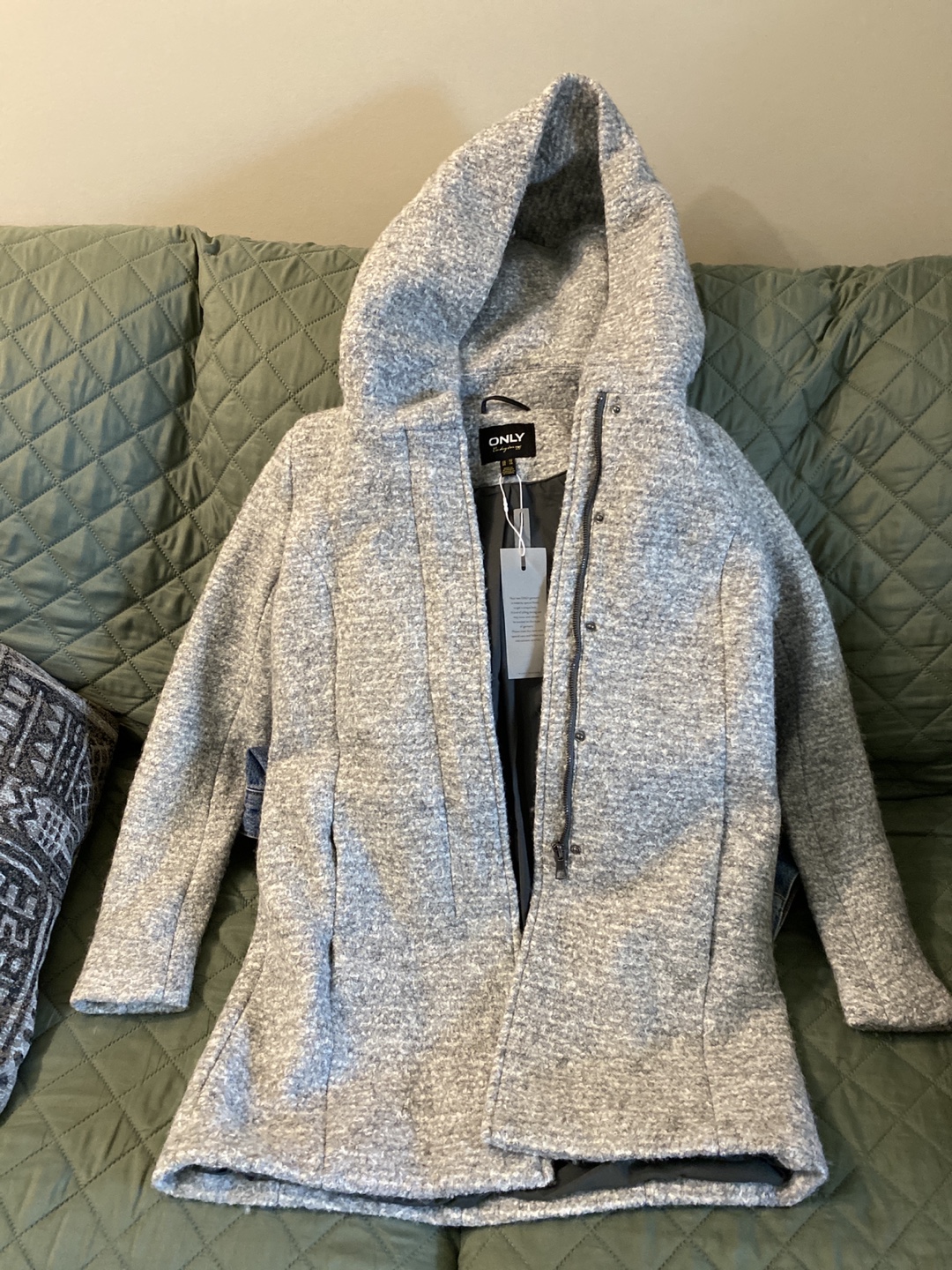 ONLY Women's Grey Hooded Coat - photo 2