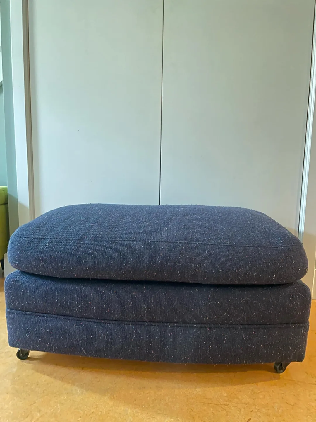 Blue Ottoman with Casters thumbnail