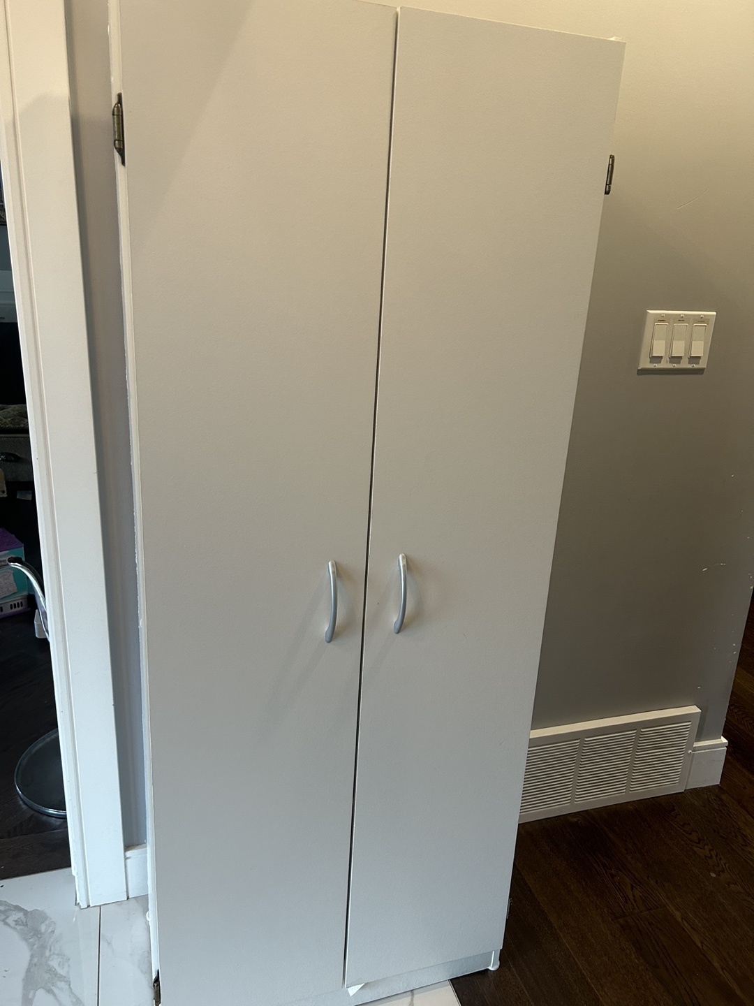 White Storage Cabinet with 3 Shelves