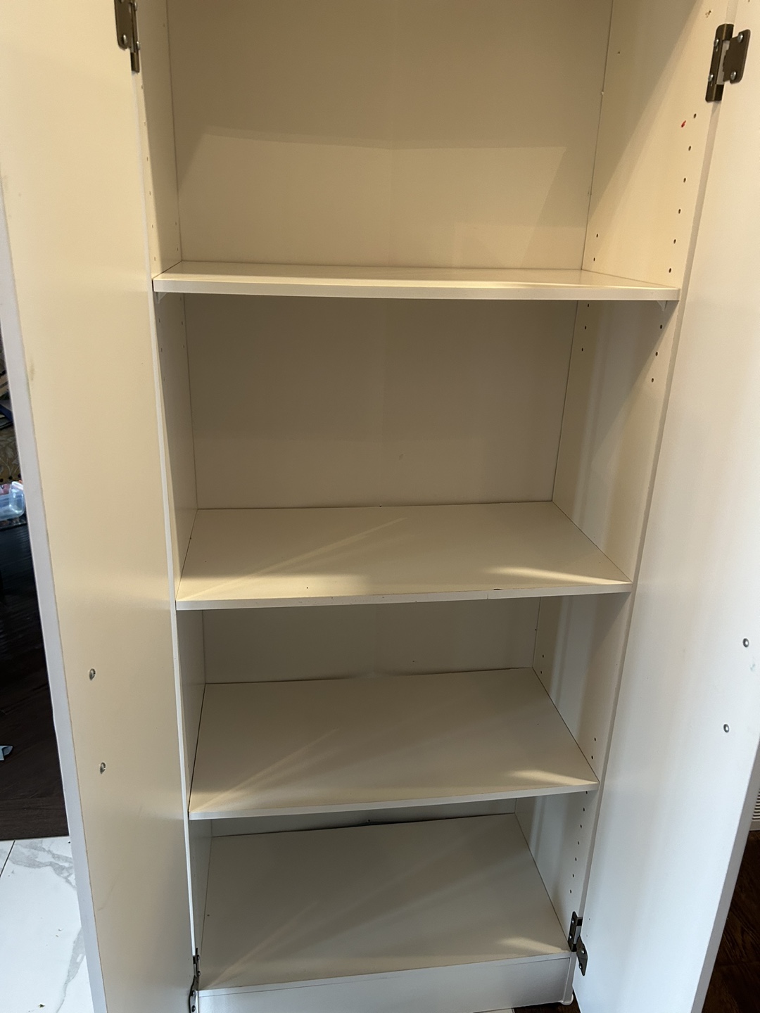 White Storage Cabinet with 3 Shelves - photo 2