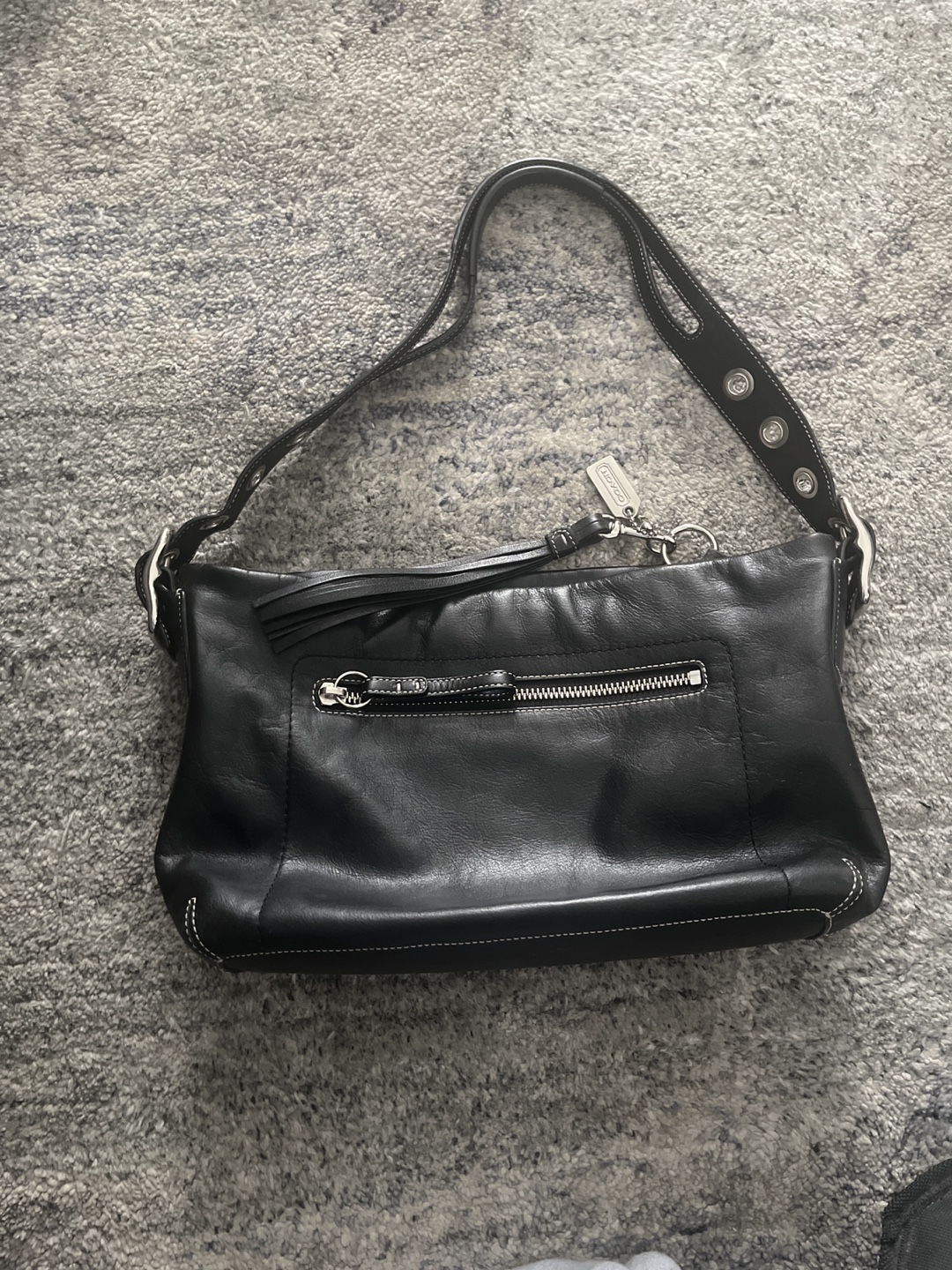 Coach Black Leather Shoulder Bag