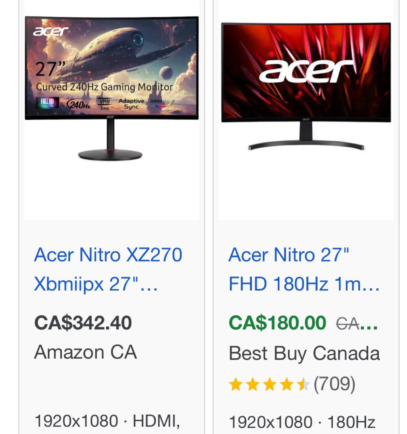 Acer XZ270U 27'' Curved Gaming Monitor - photo 3