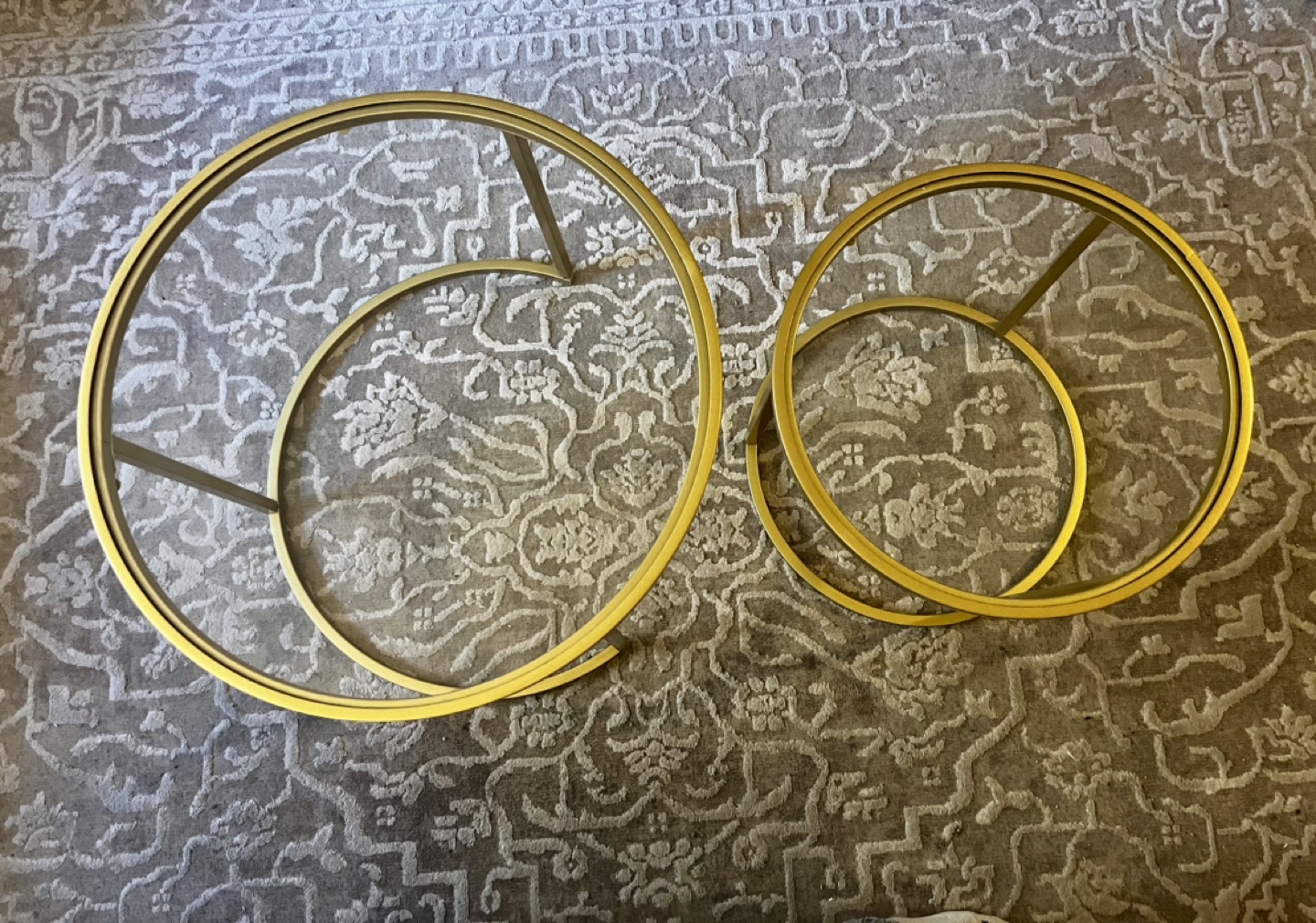 Gold Metal and Glass Nesting Tables (elevator in building!) - photo 4