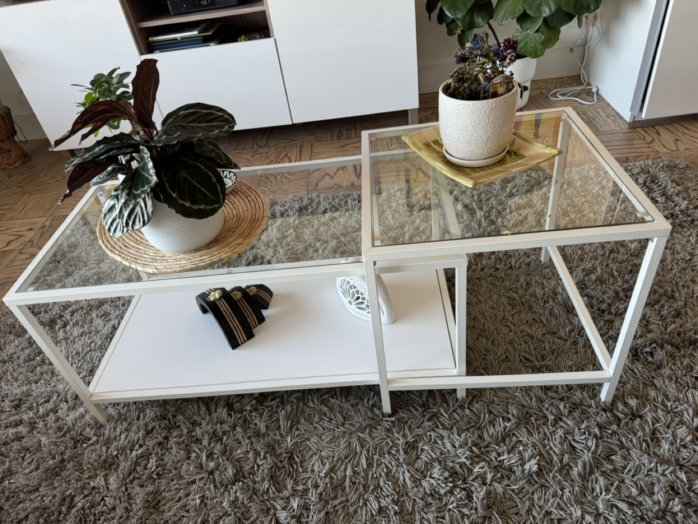 Glass Top Coffee Table Set - photo 2