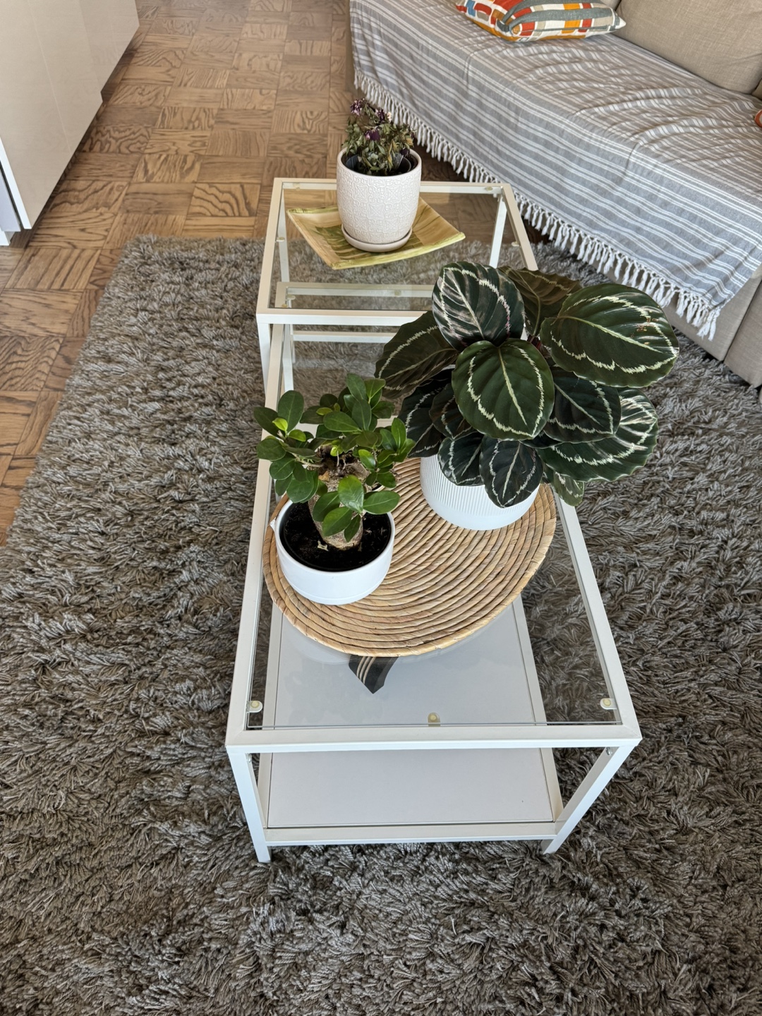 Glass Top Coffee Table Set