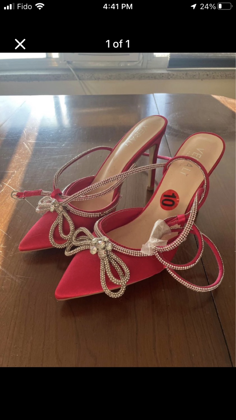 Pink Satin Rhinestone Heels