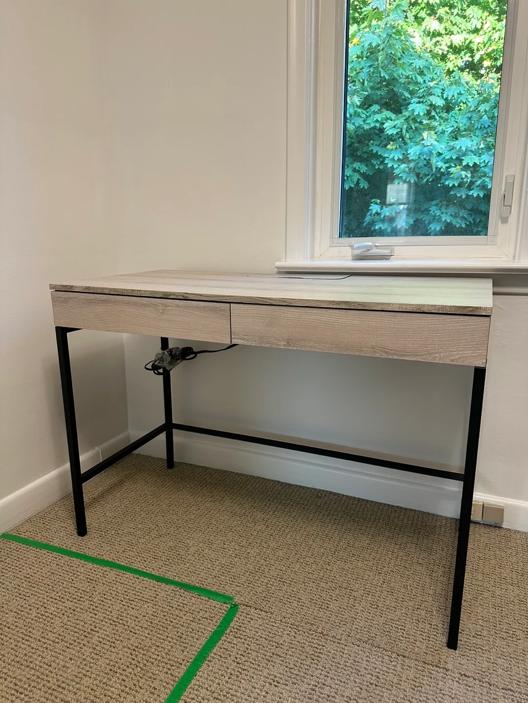 Faux Wooden Desk - Latitude Run Metal Base Desk thumbnail