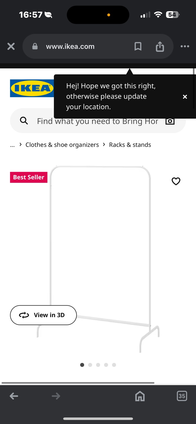 IKEA White Clothes Rack - photo 2