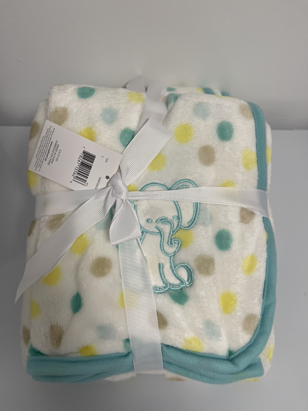 2 New Baby Blanket with Elephant Embroidery