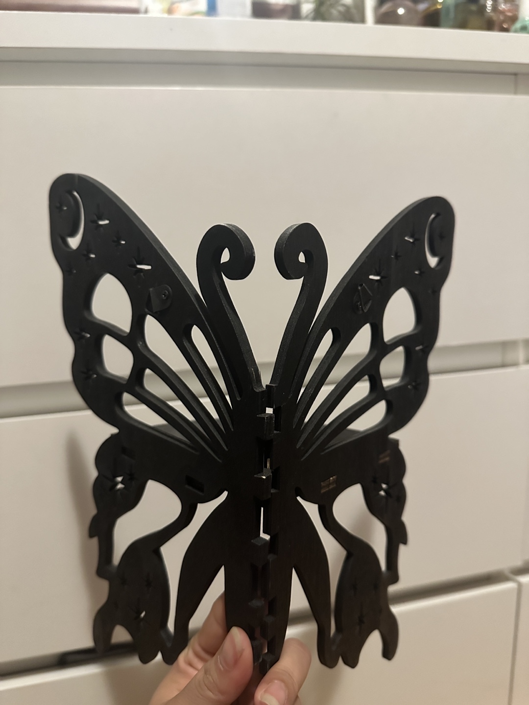 Black wooden Butterfly corner Shelf - photo 2
