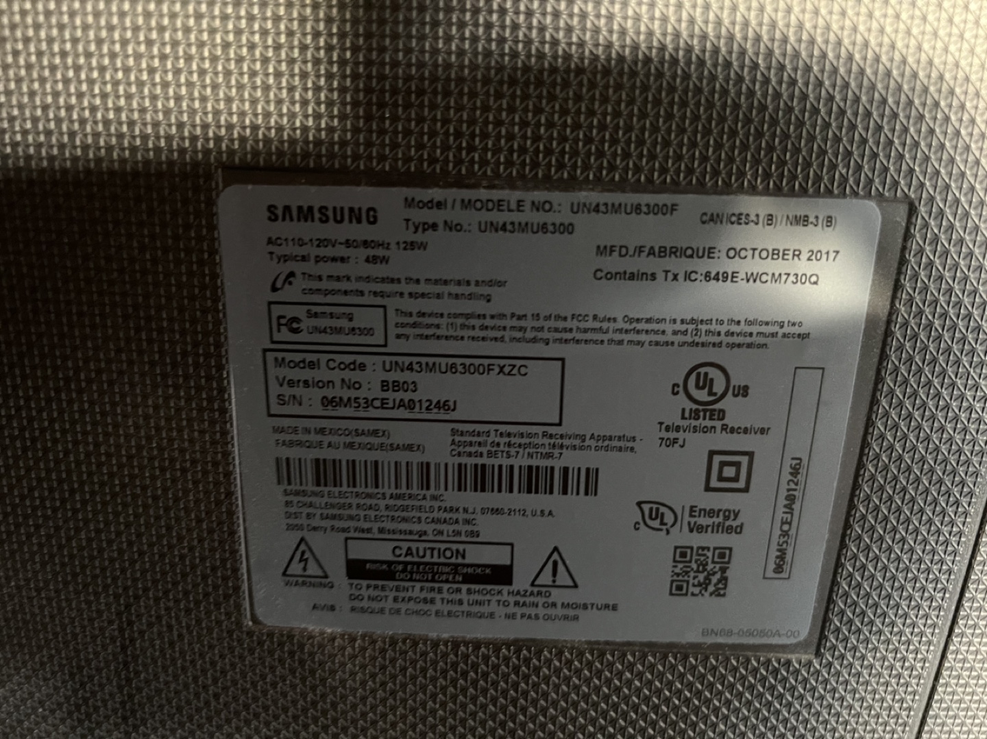 Samsung 43 inch tv
