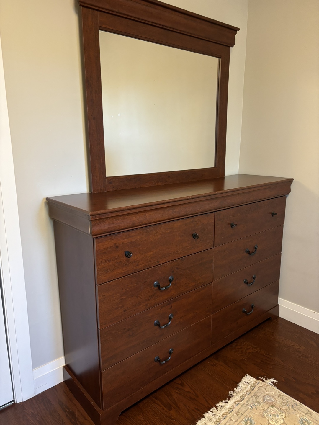 South Shore dressing table with mirror & 2 night tables