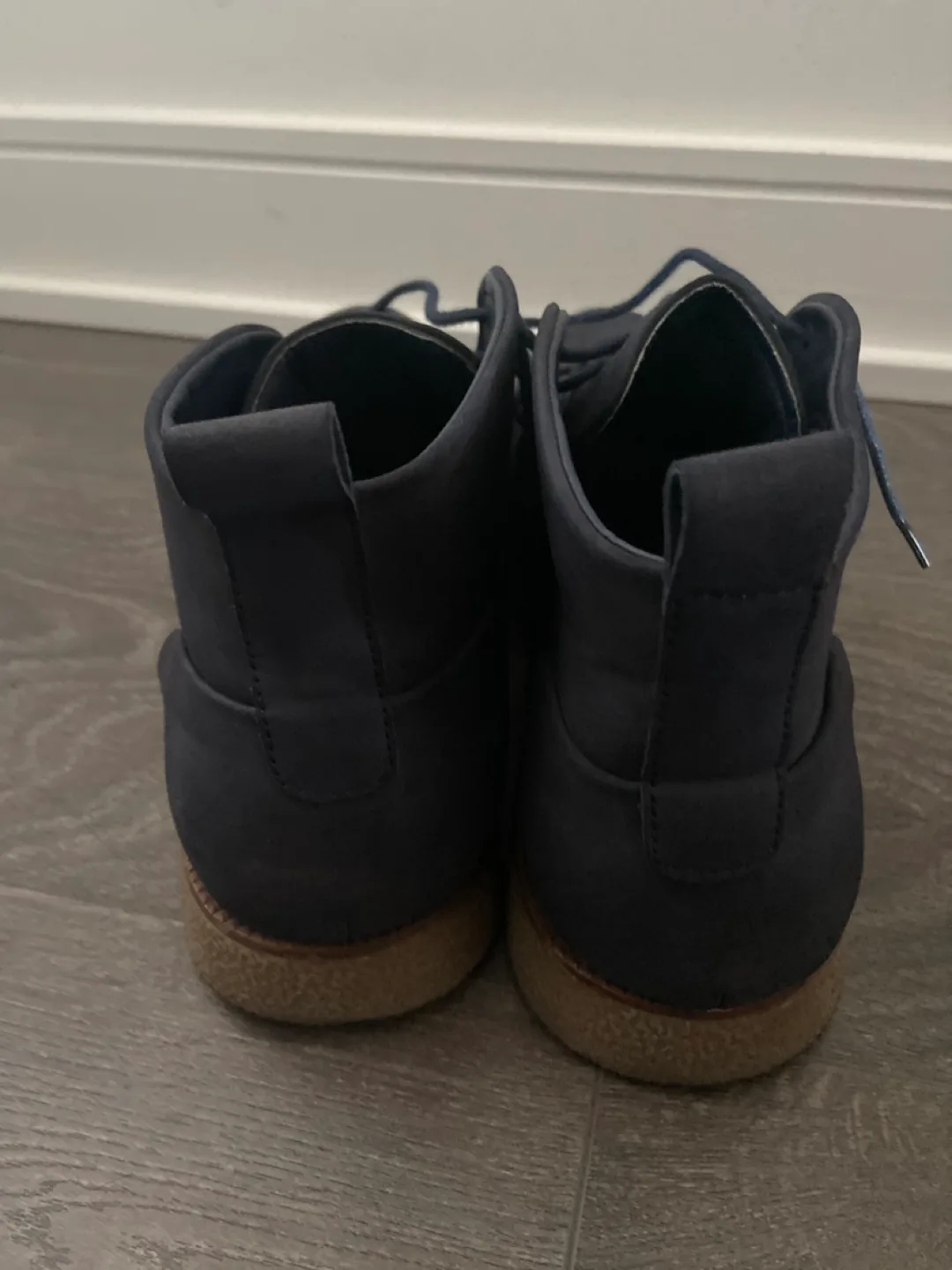 NEW! Men's Navy Blue Suede Boots Size 11 image indicator(5)