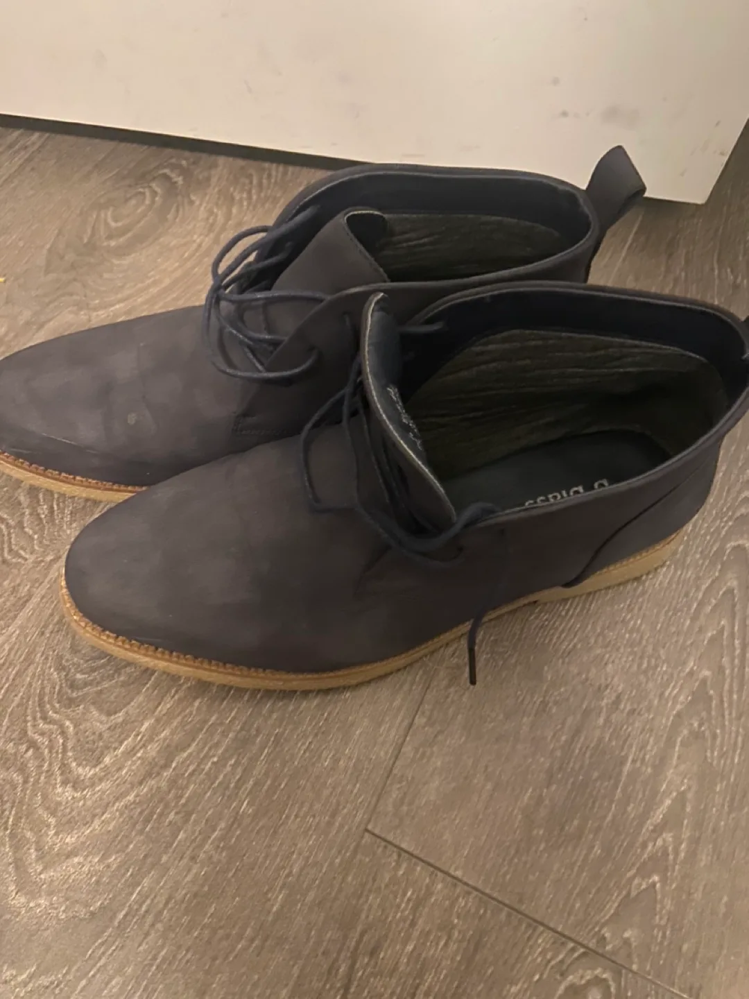 NEW! Men's Navy Blue Suede Boots Size 11 image indicator(2)