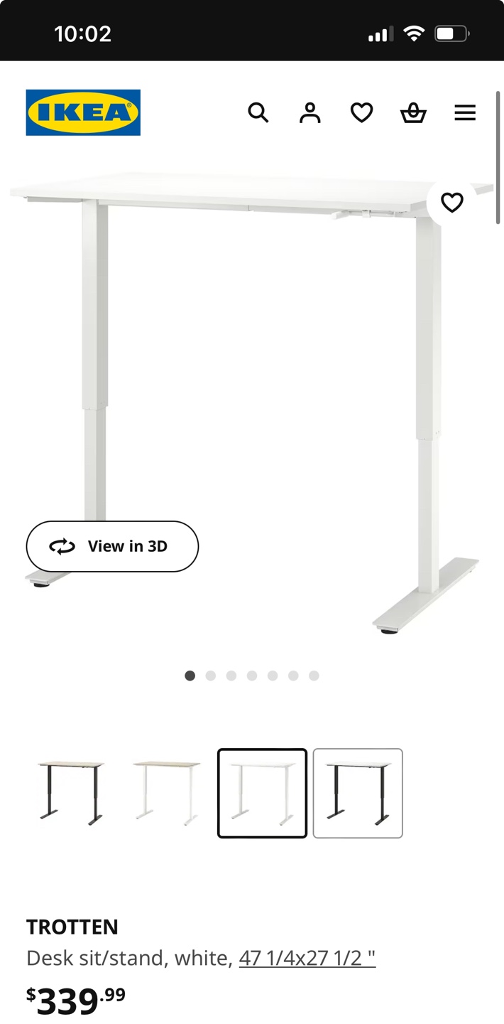 IKEA TROTTEN Sit/Stand Desk White - photo 4